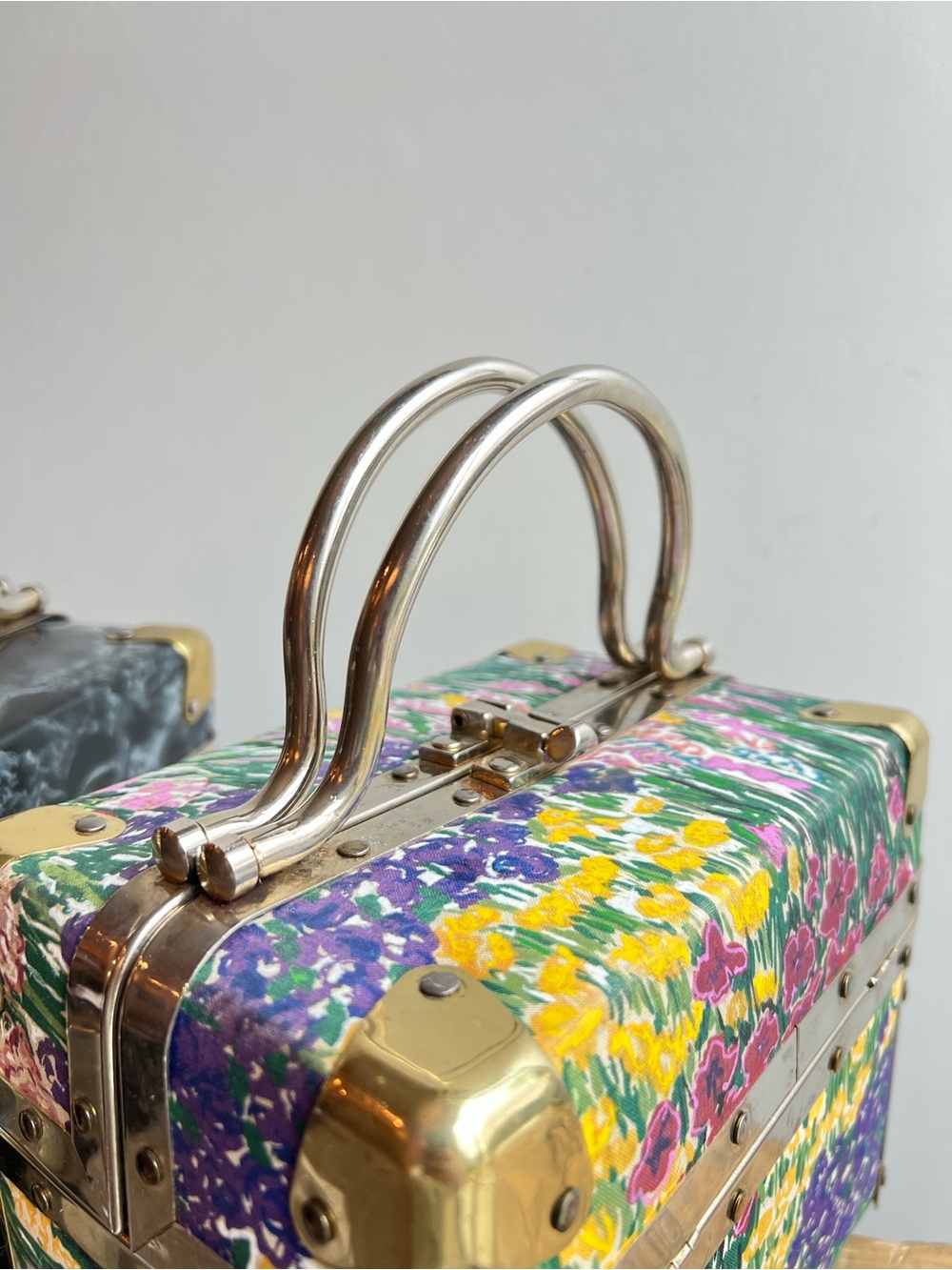 Vintage Borsa Bella Italian Train Case Makeup Trunks • Set of 2 - Picture 6 of 11